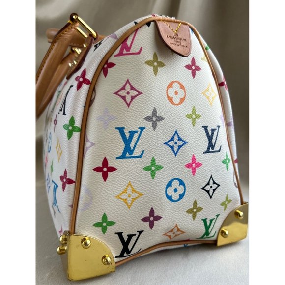 Louis Vuitton x Takashi Murakami Speedy 30 Tote Bag Multicolor Purse - Picture 6 of 14